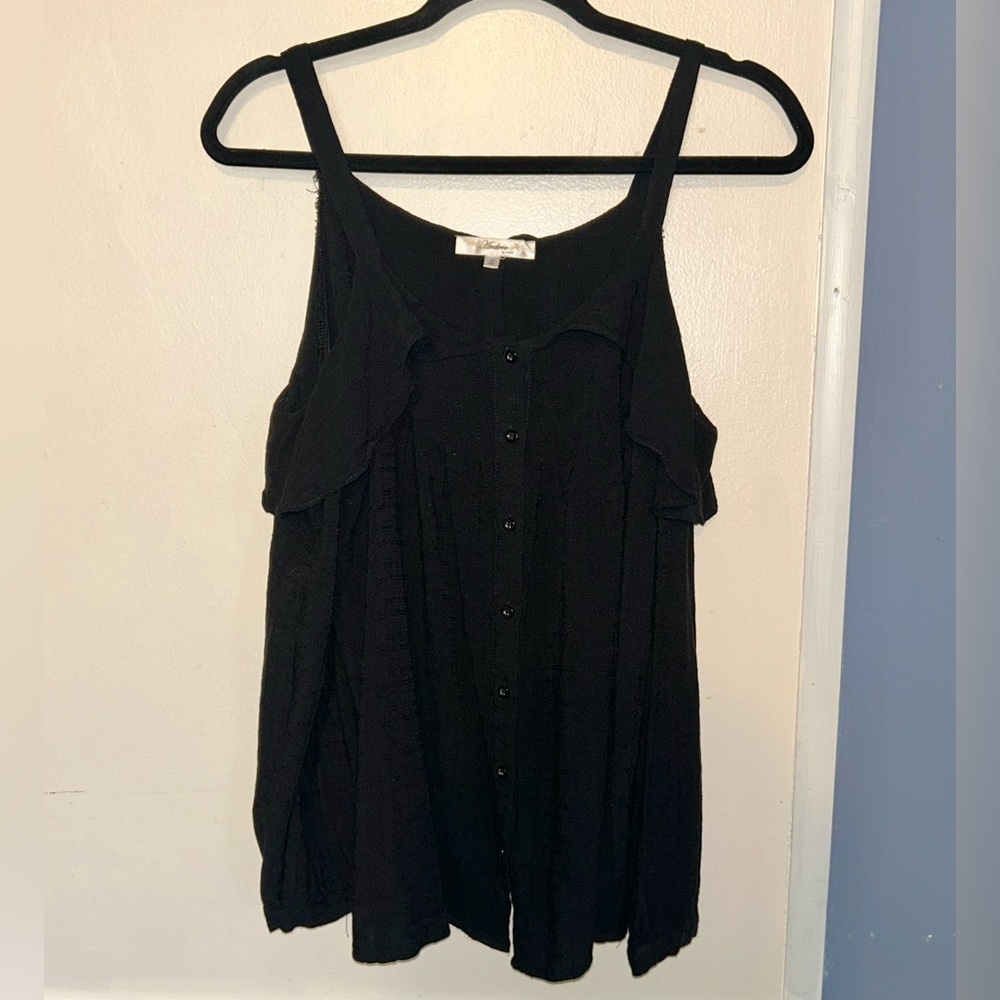 Women’s Black Long Sleeve Cold Shoulder Blouse Size Small - Picture 7 of 10
